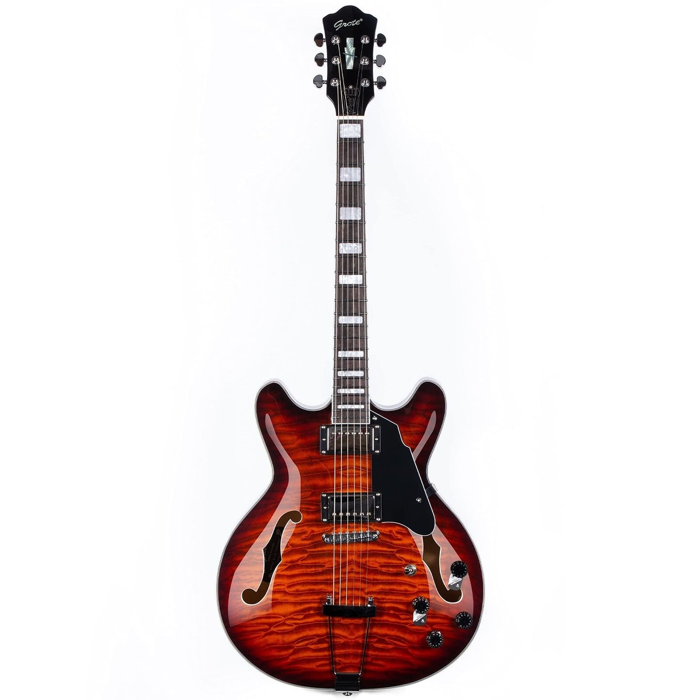 Grote Semi-Hollow Body Electric Guitar Thinline Arched-top Coils Splitting YS-35