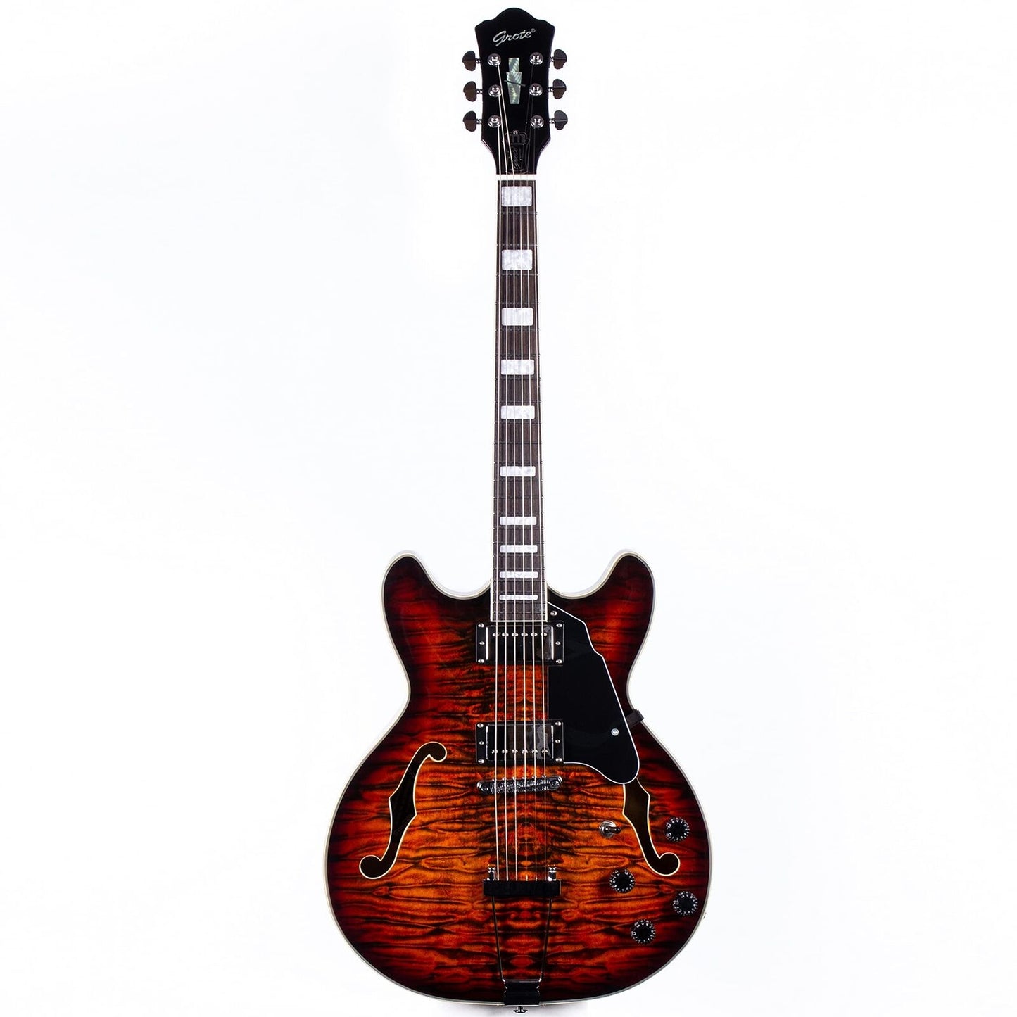 Grote Semi-Hollow Body Electric Guitar Thinline Arched-top Coils Splitting YS-35