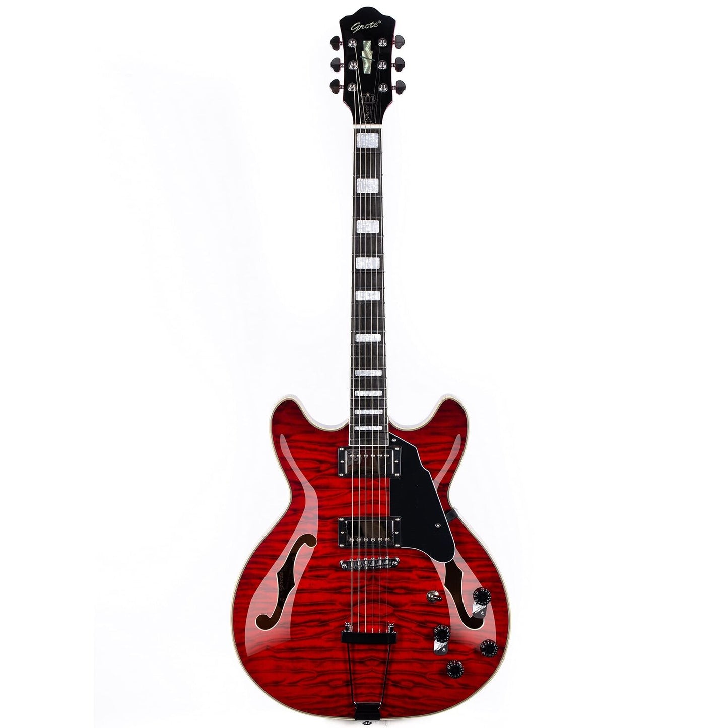 Grote Semi-Hollow Body Electric Guitar Thinline Arched-top Coils Splitting YS-35