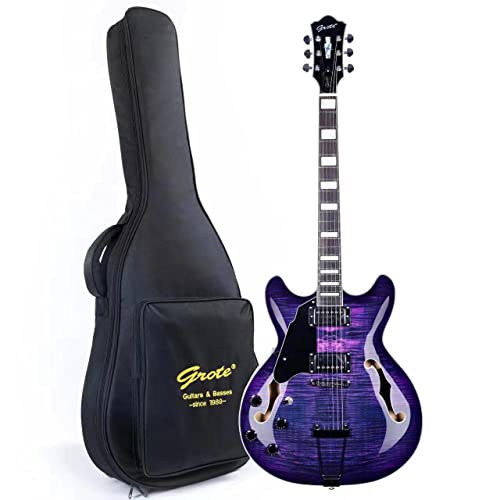 Grote Jazz Left-Handed Electric Guitar Semi-Hollow Body With GigBag