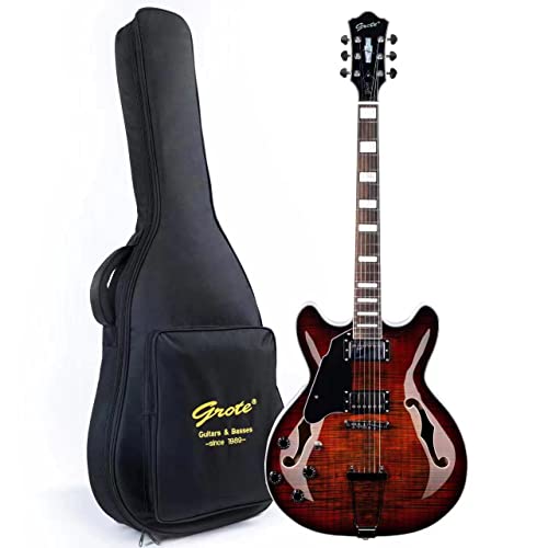 Grote Jazz Left-Handed Electric Guitar Semi-Hollow Body With GigBag