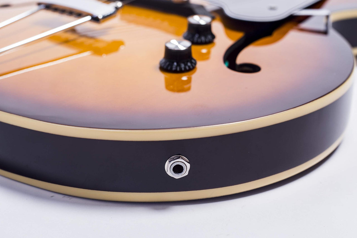 GROTE Jazz Electric Guitar Hollow Body Chrome Hardware (Vintage Sunburst)