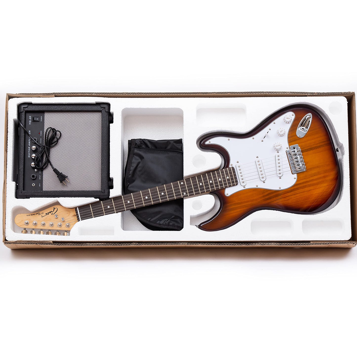 Grote Electric Guitar Beginner Kit Solid Body Full Size with Gigbag,20W AMP