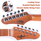 Volgoa VTL-2 6-String Solid Body Electric Guitar with Mahogany Body, Roasted Maple Neck, Matte Burl Figure Veneer, and Coil-Splitting Pickup