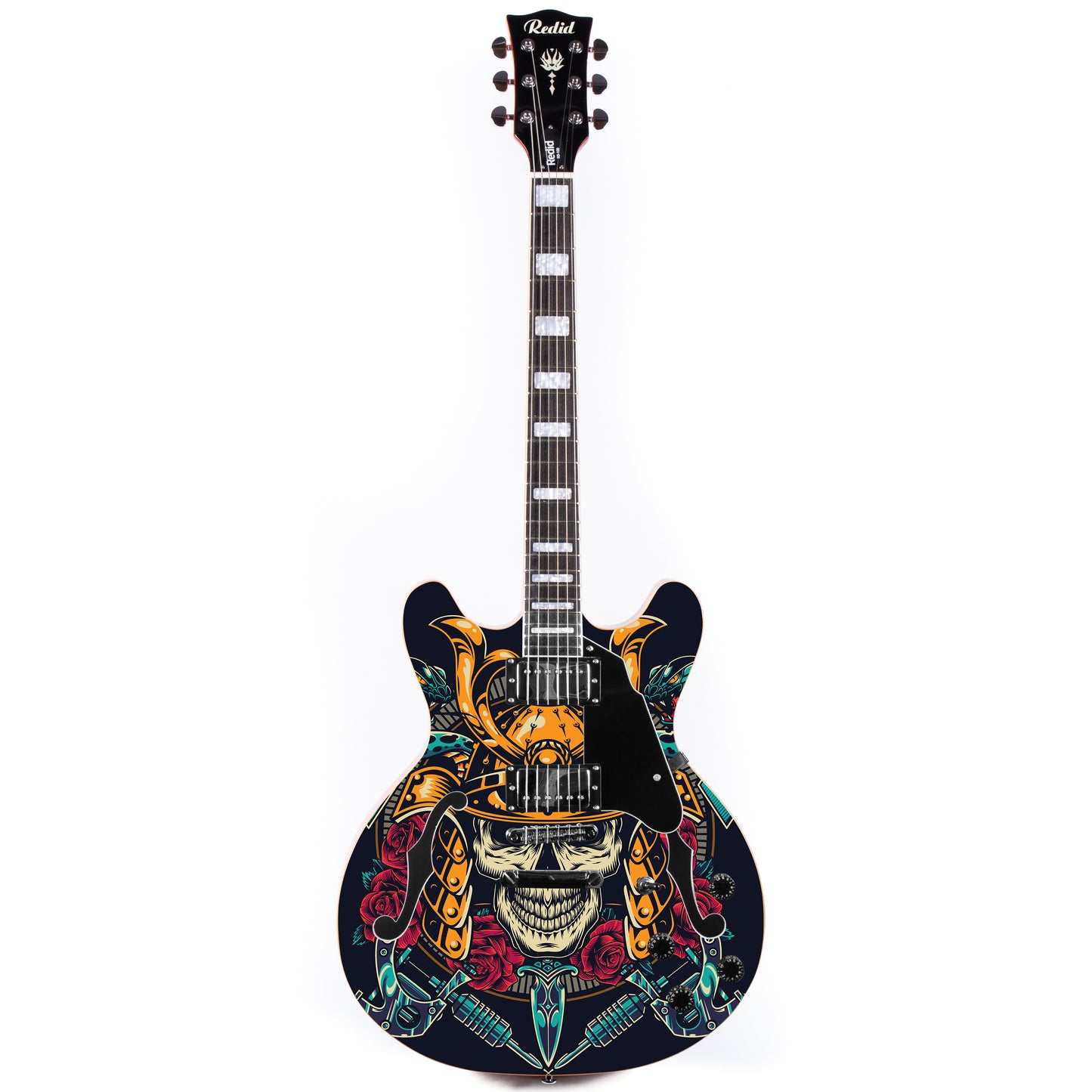 Redid Full Scale Private Custom Printed Electric Guitar Semi-Hollow Body