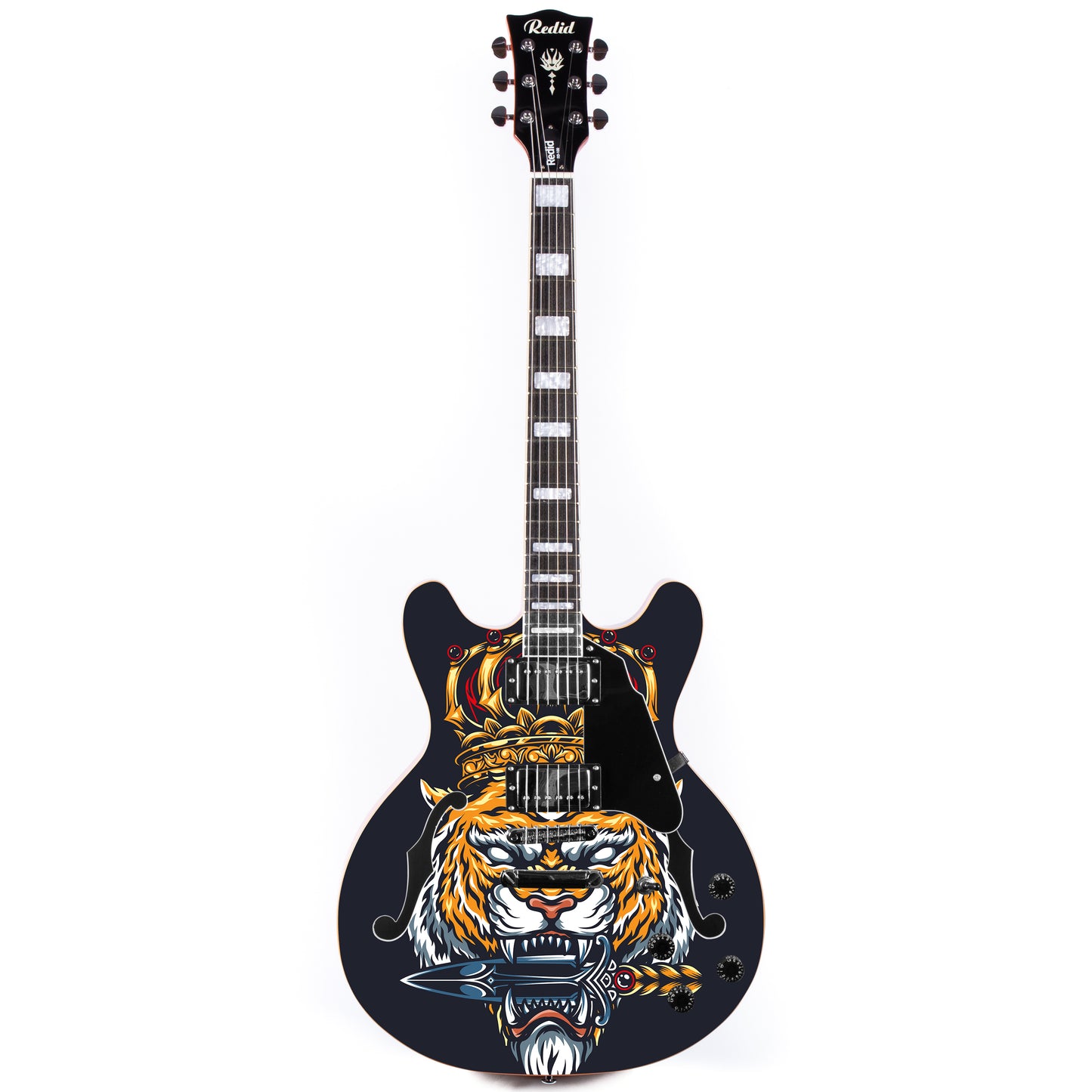 Redid Full Scale Private Custom Printed Electric Guitar Semi-Hollow Body