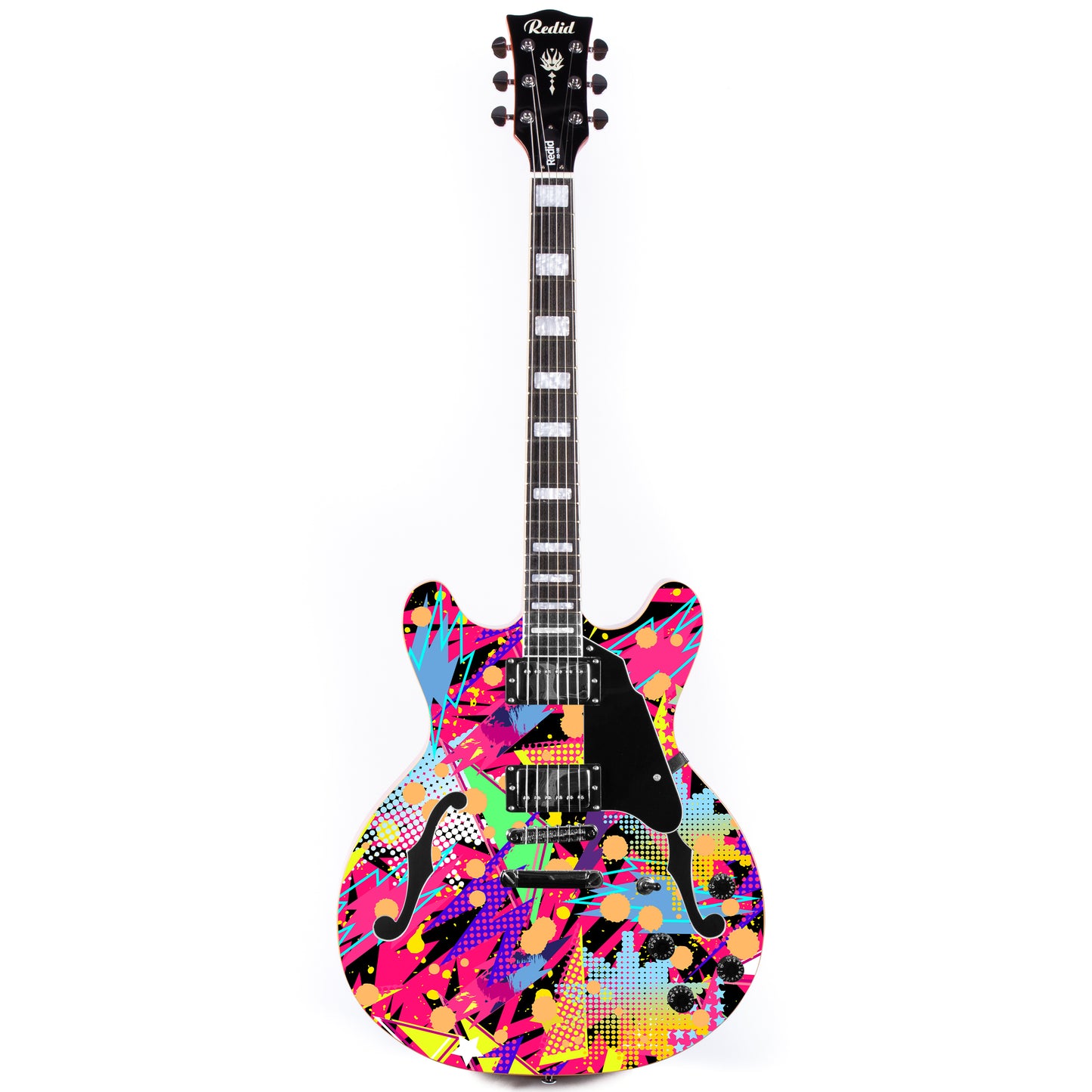 Redid Full Scale Private Custom Printed Electric Guitar Semi-Hollow Body