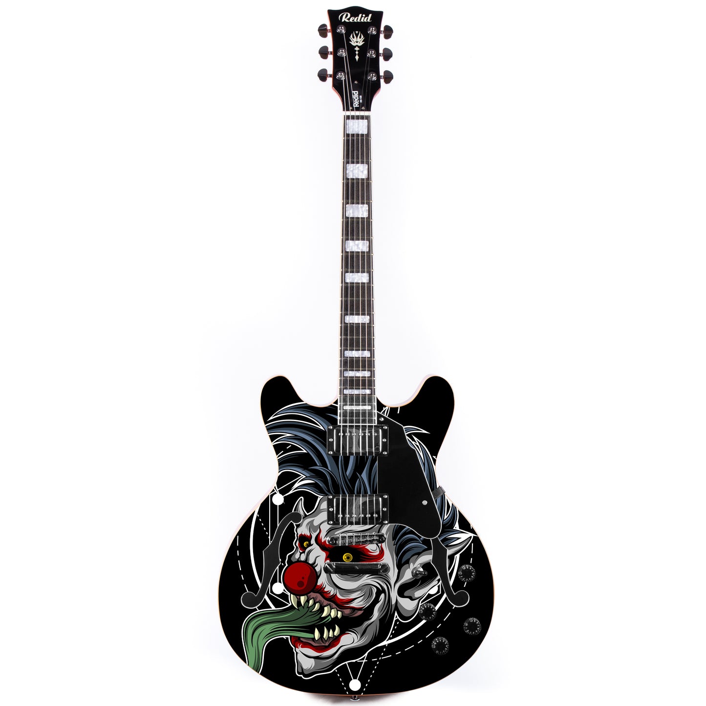 Redid Full Scale Private Custom Printed Electric Guitar Semi-Hollow Body