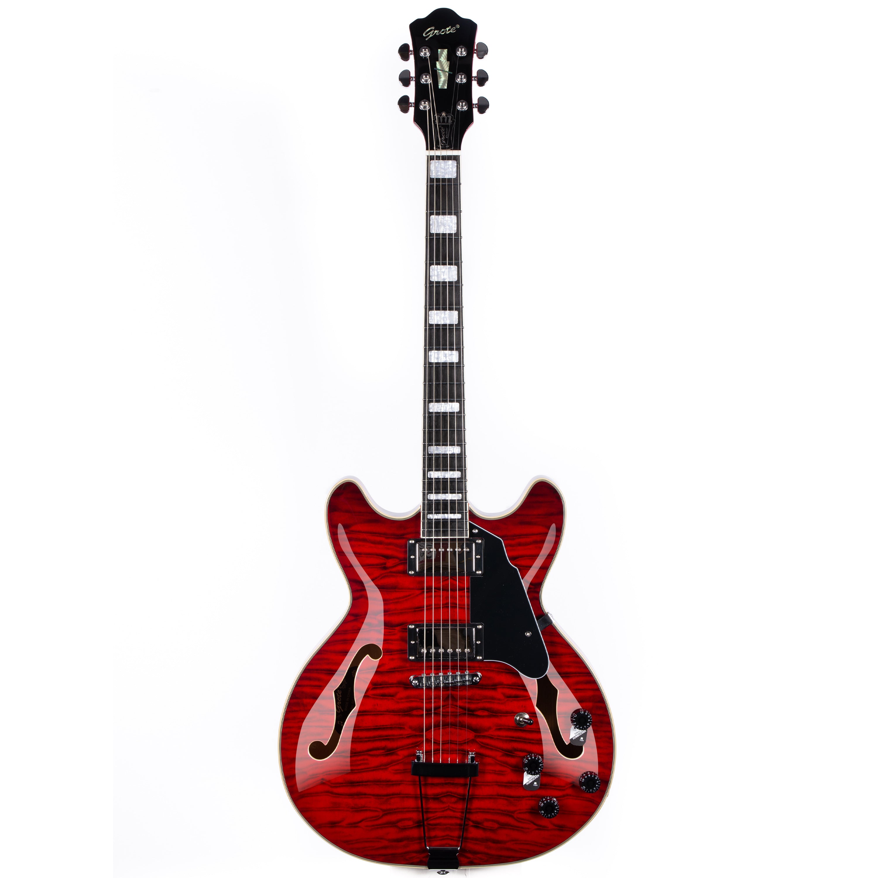 Red semi deals hollow body guitar