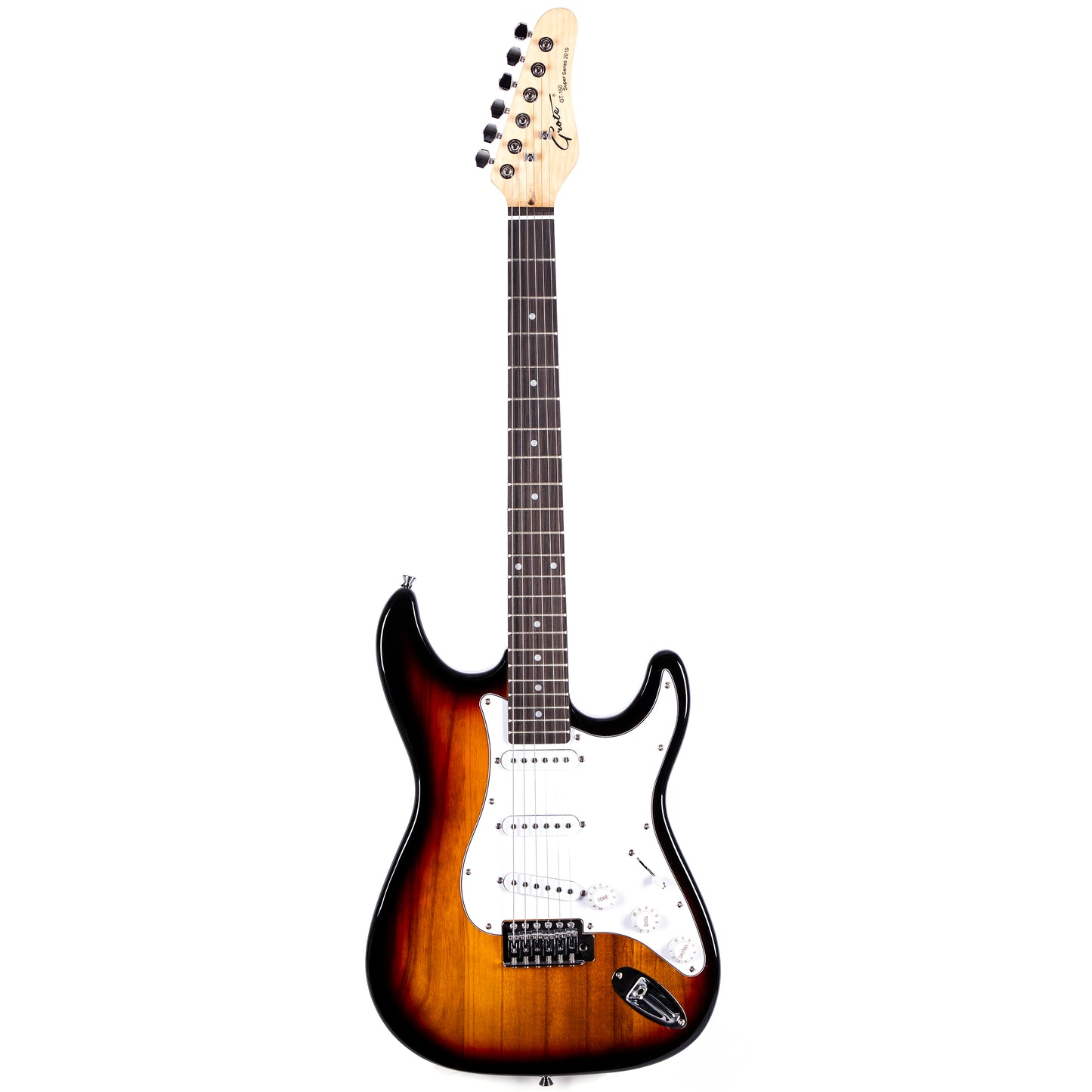 Grote Electric Guitar Full-Size Gloss Pawlonia Solid Body Canadian Maple Neck Chrome Hardware