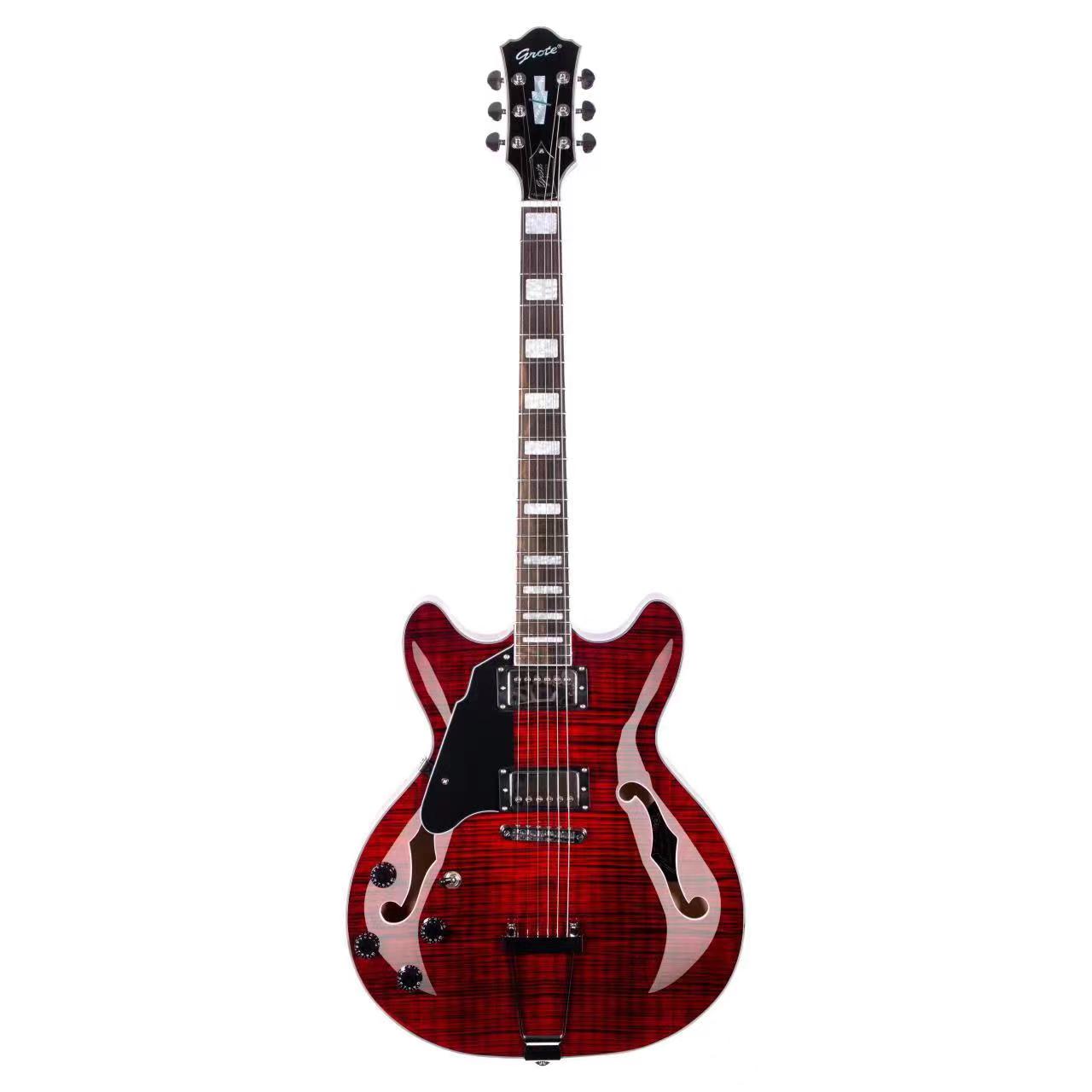 Grote Jazz Left-Handed Electric Guitar Semi-Hollow Body With GigBag