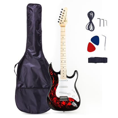 Grote Electric Guitar Solid Body Water Transfer Printing with Gig Bag