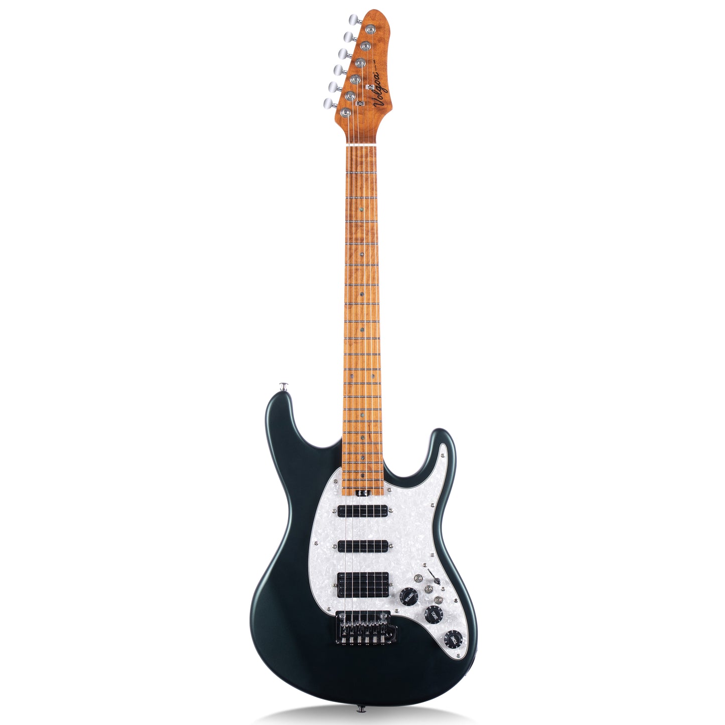 Volgoa VVS 6-String Solid Body Electric Guitar with Alder Body,Stainless Steel Frets,Featuring Tremolo System, with Plastic Pearl Pickguard and String Tree